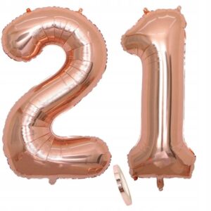 BALON URODZINOWY CYFRY 21 RÓŻOWE DUŻE 100cm